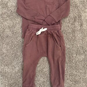 Little Bipsy Jogger and Shirt Maroon Set